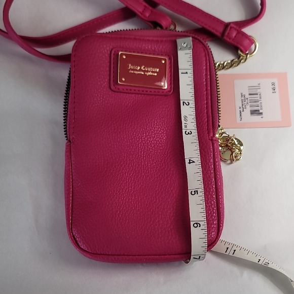 Juicy Couture Vibrant Pink Crossbody Cell Phone  Bag with Gold Accents NWT - Picture 12 of 13